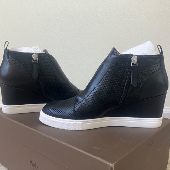 Paolo Anna Black Wedge Shoes Size 7.5 - Picture 6 of 15